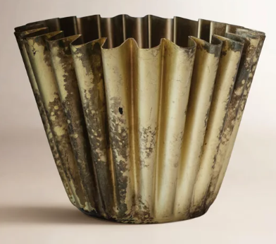 Fluted Metal Planter