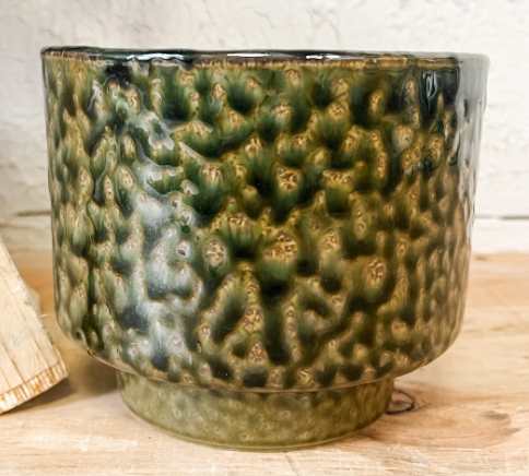 Artisanal Green 5" Glazed Pot