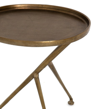 Carver Side Table Antique Brass