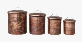 Copper Finish Cannisters, Set of 4