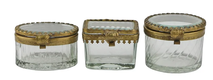 Beveled Glass Boxes, set of 3